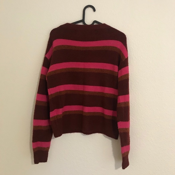 Code Mode Acrylic Crew Neck Sweater | Pink Stripes - Picture 4 of 5